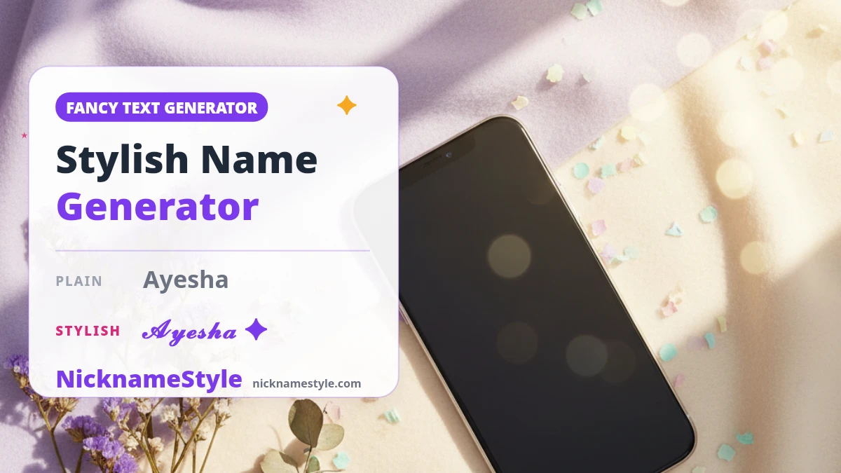 Stylish name generator turning a plain name into fancy text with symbols