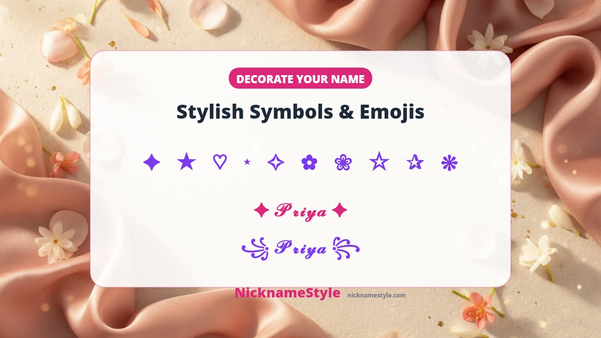 Stylish symbols to decorate your name — NicknameStyle Stylish symbols and emojis palette to decorate your name — stars, sparkles, hearts and borders