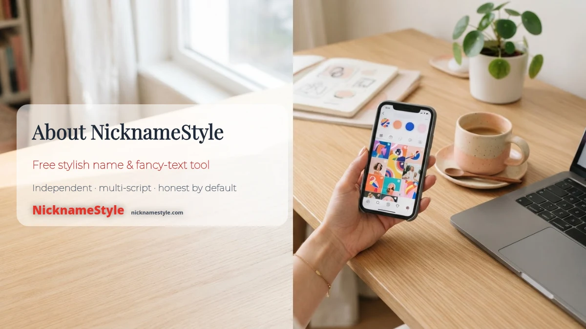 NicknameStyle stylish name generator turning a plain name into fancy Unicode fonts and symbols