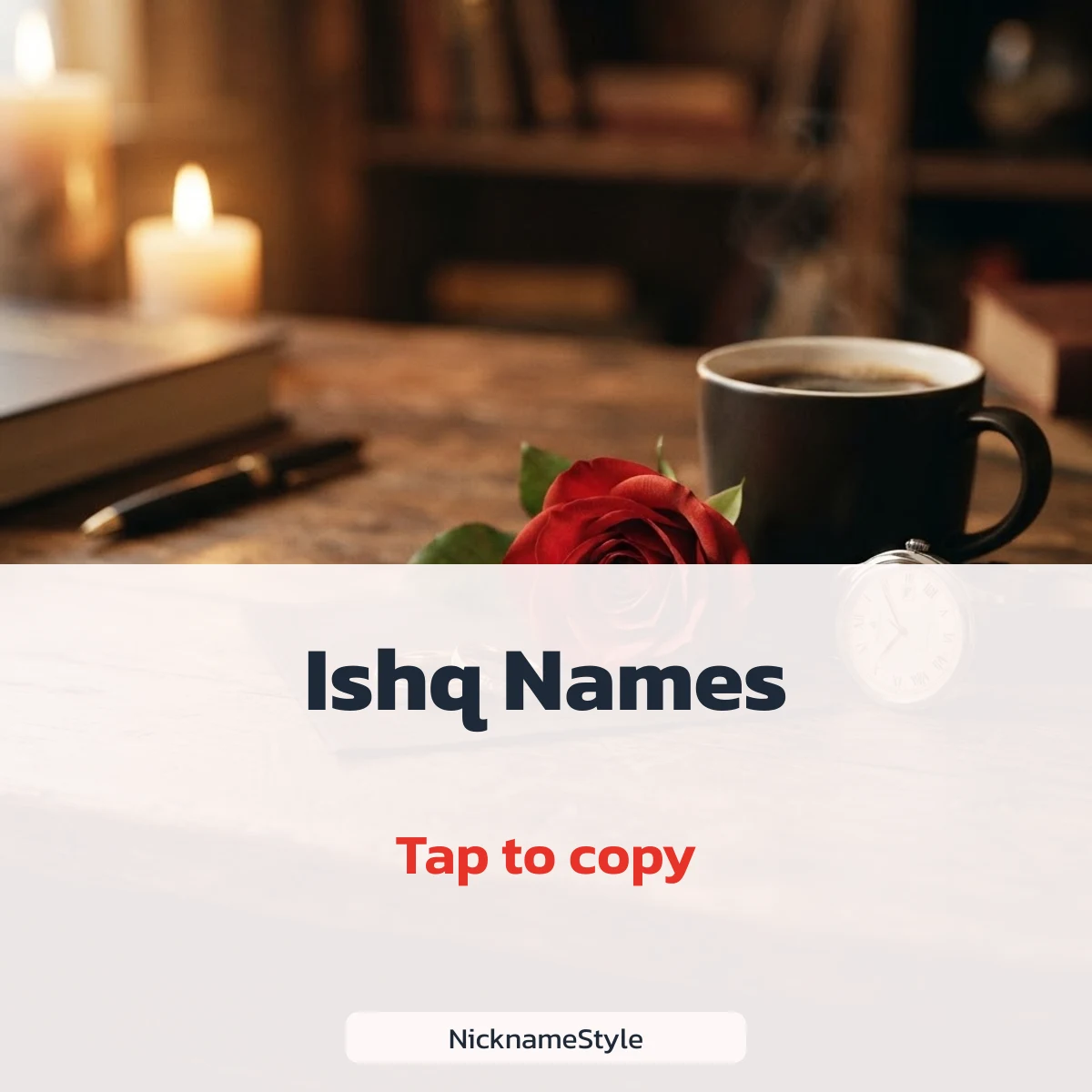 Ishq names with symbol frames and emoji